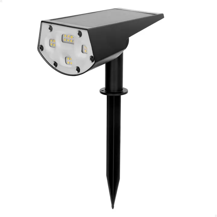 Aktive - Foco solar LED 2 en 1, emite luz cálida 5-10 lúmenes, con estaca para suelo o posición de pared, sin cables, resistente a la intemperie (IP24), autonomía hasta 8 horas, iluminación versátil para exteriores - 1