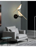 Lámpara De Pared LED Con Forma De Pájaro Dorado Estilo Nórdico Para Sala De Estar Dormitorio Bar Lámpara De Noche Creativa Y Decorativa - details 16