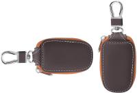 Funda para llave de coche, Smart Key Holder Protection PU Leather Car key Chain bag Car Smart KeyChain Coin Holder Auto Remote Keyring Wallet (Marrón) - details 0