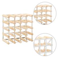 vidaXL Botellero para 20 botellas de madera maciza de pino - details 3