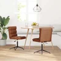 vidaXL Sillas de comedor 2 unidades cuero sintético en color Marrón/marrón brillante/Negro y más | cómodas modernas ergonómicas para comedor cocina salón hogar - details 0