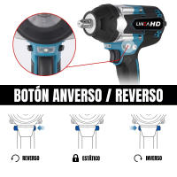 Pistola de Impacto de 1/2" a batería 21V Linea Hd; Motor sin escobillas; 2 baterías de litio; Potencia de 700 n.M reales. - details 1