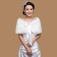 Cape Winter Elegante De Imitación De Peluche Blanca Para Boda Abrazo Suave De Mujer Accesorio De Novia Multifuncional - details 2