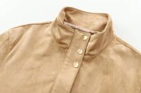 Chaqueta Casual Para Mujer ZBZA Marrón Vintage Con Pochetes Y Cuello En V Simple Breasted De Manga Larga Outerwear Slim Para Primavera Y Otoño - details 22