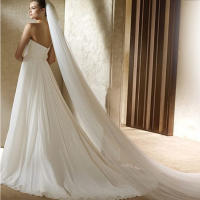 Velo De Novia Elegante Con Peine 3 Metros 1 Capa/2 Capas/3 Capas Blanco/Ivory Simplicidad Vestido De Novia Accesorios De Boda - details 0