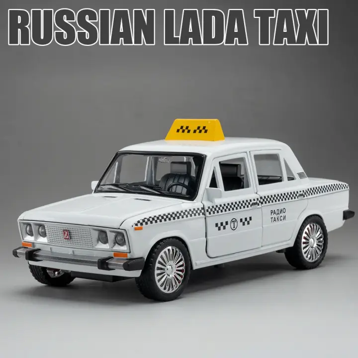 LADA NIVA Taxista Rusa Modelo De Coche Juguetes De Aleación De Metal Con Luz Y Sonido Puertas Abiertas Función Retroceso Regalos Decorativos Para Decoración Del Hogar - 1