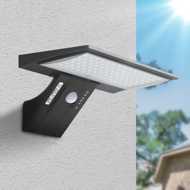 SOMY Luz solar al aire libre, 2600 mAh Sensor de movimiento Iluminación solar al aire libre Lámpara de seguridad inalámbrica impermeable Lámpara de pared para jardín (batería reemplazable) Luz de pared exterior - 1