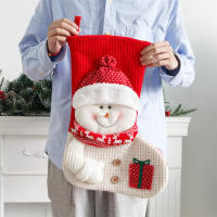 Grande Calcetín De Navidad Rojo Y Blanco Tejido Decoración Para El Hogar Y El Hogar De San Nicolás Porta Regalos Para El Hogar - details 2