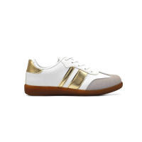 Calzados soraia, Zapatillas de Moda para mujer, Calzado Casual de Corte Bajo, Múltiples Colores (Beige/Blanco, Azul Marino/Negro) con Rayas Coloridas (Negro, Blanco, Rojo, Beige), Calzado Cómodo y Estiloso - details 1