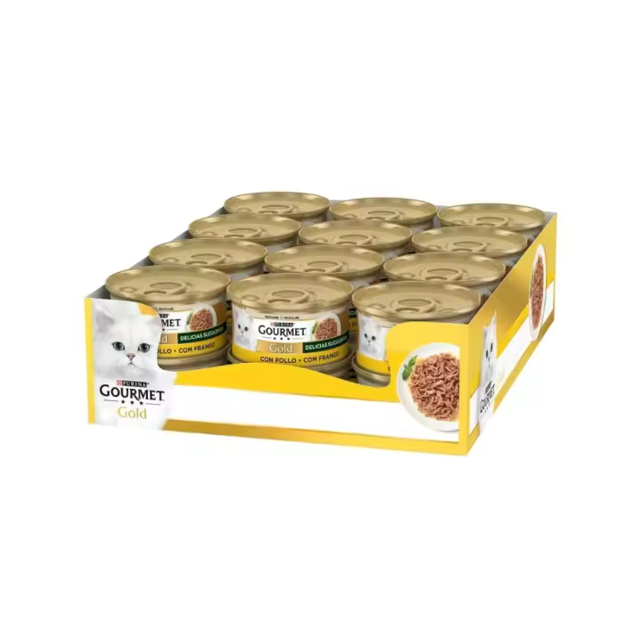 GOURMET - Gold Delicias Suculentas (24x85 gr) - Comida Húmeda en Lata (Pollo) - 1