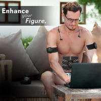 Estimulador Muscular Inteligente Entrenador De Abdomen Con Electrodo Para Pérdida De Peso Y Adelgazamiento Dispositivo De Modelado Corporal Negro Tamaño Multi SML - details 1