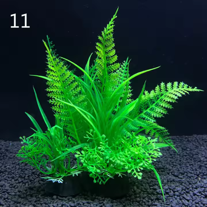 Plantas Artificiales Para Acuario Decoración De Agua Plástico Ornamento De 14cm 12 Especies Para Tanque De Peces Y Accesorios De Jardín - 1