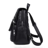 Mochila De Mujer De Cuero De Alta Calidad Diseñadora Bolso De Moda Para Escuela Y Viajes Gran Capacidad Multifuncional Con Cierre De Cremallera - details 5