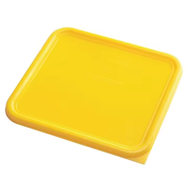 Rubbermaid Cubo de Basura Grande Amarillo con Tapa Cuadrada - Resistente y Fácil de Limpiar - 1
