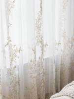 Cortinas De Encaje Blanco Europeo Estilo Corto Media Sombra Transparente Para Sala De Estar Con Perforación Libre Elegante - details 4