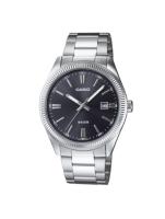Reloj clásico hombre Casio MTP-1302D-1A1 dial negro Pantalla neón correa acero inoxidable - details 1