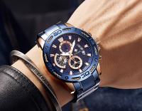 Reloj De Pulsera De Lujo Para Hombre WWOOR En Acero Inoxidable Y Oro Resistente Al Agua Y Shock Con Cronógrafo Y Luz Nocturna - details 15