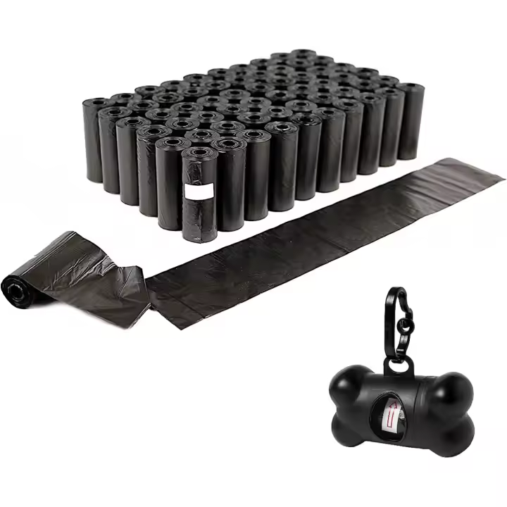 UNUSUAL-1800 Bolsas (120 Rollos) + Regalo un Dispensador de Clip para Correa Rollo Recambio15 pcs (Dispensador color al azar) Bolsas de Caca para Perro Cachorro Bolsas para excrementos de Perro Mascotas Animales Domésticos.BPS-5399*10 - 1