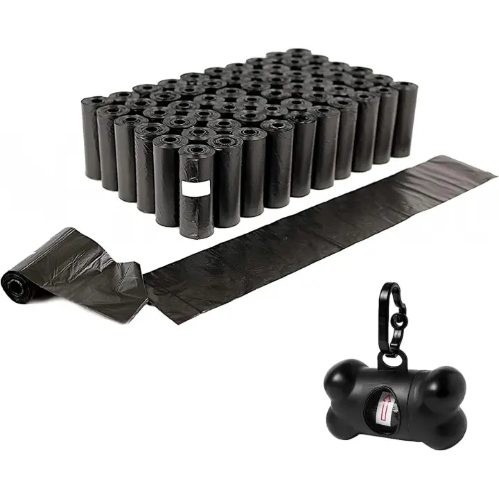 UNUSUAL-1800 Bolsas (120 Rollos) + Regalo un Dispensador de Clip para Correa Rollo Recambio15 pcs (Dispensador color al azar) Bolsas de Caca para Perro Cachorro Bolsas para excrementos de Perro Mascotas Animales Domésticos.BPS-5399*10 - 1