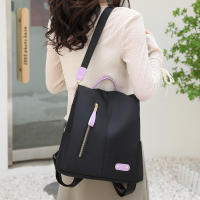 Mochila antirobo Negra para Mujer, Morral sencillo a la moda, informal, pequeña, impermeable, para viaje - details 0