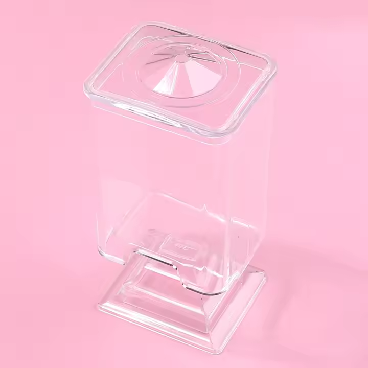 Caja De Almacenamiento Para Puntas De Uñas Y Algodón Transparente Anti-Polvo Simplicidad Maquillaje 1 Pieza Con Fondo Removible - 1