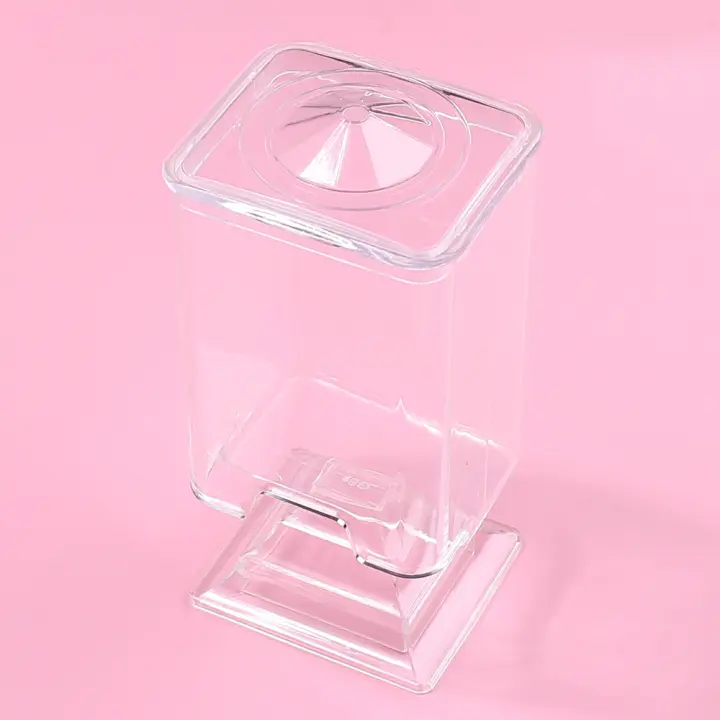 Caja De Almacenamiento Para Puntas De Uñas Y Algodón Transparente Anti-Polvo Simplicidad Maquillaje 1 Pieza Con Fondo Removible - 1