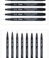 PENTEL Bolígrafo Impermeable Para Dibujos Y Comics De Punta Nylon Tamaños 0.03-3.0mm Negro Gris Marrón Para Diseño - details 11