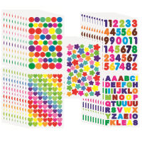 Pegatinas Coloreadas Para Niños Con Letras Números Puntos Corazones Y Estrellas Para Decoración De Álbumes Y Diarios Accesorios De Juguetes - details 1