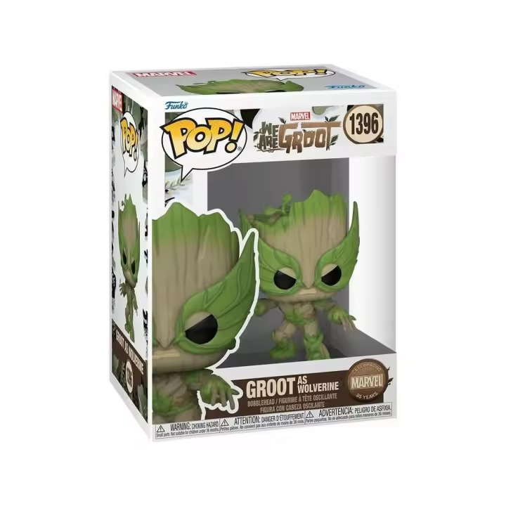 Funko Pop Marvel We Are Groot Figura Groot como Lobezno con Cabeza Oscilante 79519 - 1