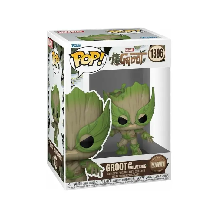Funko Pop Marvel We Are Groot Figura Groot como Lobezno con Cabeza Oscilante 79519 - 1