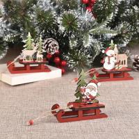 Adornos Navideños De Madera Para El Hogar En Forma De Esquiador Doble Silla Y Reindeer Decoración De Navidad DIY Moderna - details 0