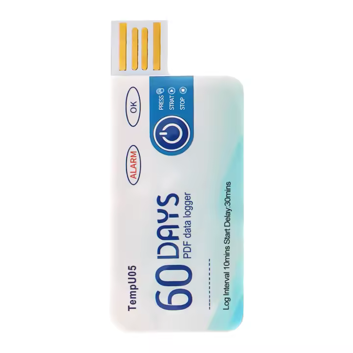 Logger De Temperatura TempU05 Mini Termómetro Grabador De Temperatura USB Para Almacenamiento De Almacén Informe PDF 60-90 Días - 1