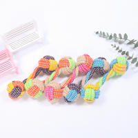 Juguete Interactivo Para Perros Pequeños Y Grandes Bola De Algodón Con Correa Mordedor Para Limpieza Dental De Dientes Para Cachorros Y Perros Adultos - details 7