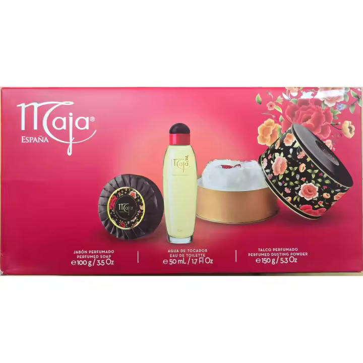 Set de Regalo Maja: Talquera + Colonia 50 ml + Jabón Pastilla 100 gr - 1