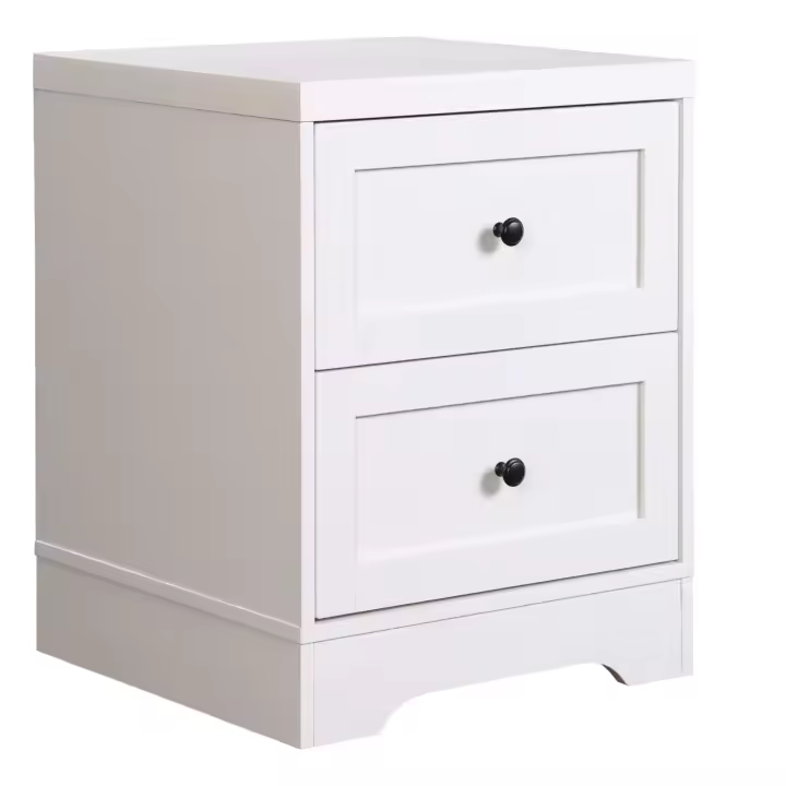 Miroytengo Mesita De Noche Ottavia 2 Cajones Estilo Contemporáneo Color Blanco 40x50 Cm Mueble de Dormitorio - 1