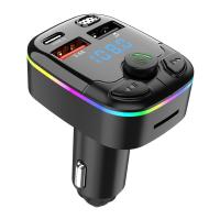 Transmisor FM Bluetooth manos libres para coche, modulador de Radio, reproductor MP3, USB Dual, adaptador de carga súper rápida para coche - details 8