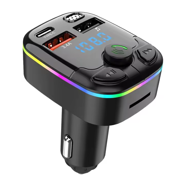 Transmisor FM Bluetooth Manos libres para Coche, modulador de Radio, reproductor MP3, USB Dual, adaptador de carga Súper - 1