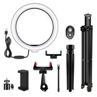 Aro de Luz Led 25cm con Doble Tripode, 1 Sobremesa y 1 de Pie, Anillo de Luz 12W con Mando Bluetooth para Control del Móvil, Ringlight con 3 pinzas para Movil,160cm Altura, Potencia y Colores Regulable, para Influencer de Tiktok Youtube Instagram - details 5