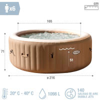 Spa hinchable INTEX 6 personas Bubble Massage Sahara - details 3