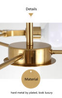 Lámpara De Techo Moderna Y Minimalista Ajustable En Ángulo Negro/Oro Chandelier Pendente Iluminación Metal E27 Fuente De Alimentación DC - details 15