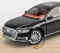 Coche De Colección Audi A8 De 1/24 En Metal Con Luz Y Sonido Puertas Abatibles Regalo Para Chicos Juguete De Movimiento Hacia Atrás - details 8