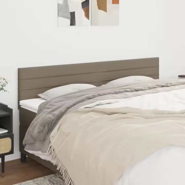 vidaXL Cabeceros 2 unidades de tela gris taupe 90x5x78/88 cm - 1