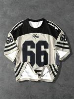 Camiseta Deportiva De Manga Corta Para Hombre Tallas Grandes Cómoda Y Transpirable Estilo Casual Con Contraste - details 3
