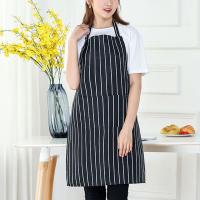 Delantal De Cocina Para Hombres Y Mujeres Halter Neck Rayas Azul Y Blanco Resistente a Manchas Accesorios De Ropa Para Catering - details 5