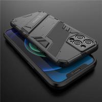 Funda De Teléfono Rugged Armor Para iPhone 11 12 13 Mini 14 plus 15 pro Max Con Soporte Oculto Y Funda Trasera Resistente a Golpes Y Choques Anti-Resbaladizo Y Anti-Scratch - details 0
