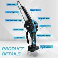 Motosierra eléctrica sin escobillas para carpintería, herramientas de corte de jardín para batería Makita de 18V, 8 pulgadas Motosierra eléctrica, Con 1 batería enchufe de la UE - details 2