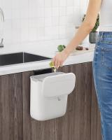 Cubo de Basura Colgante de 9L para Cocina - Montaje en Pared o Puerta de Armario, con Tapa para Residuos, Ideal para Debajo del Fregadero, Blanco o Gris - details 1