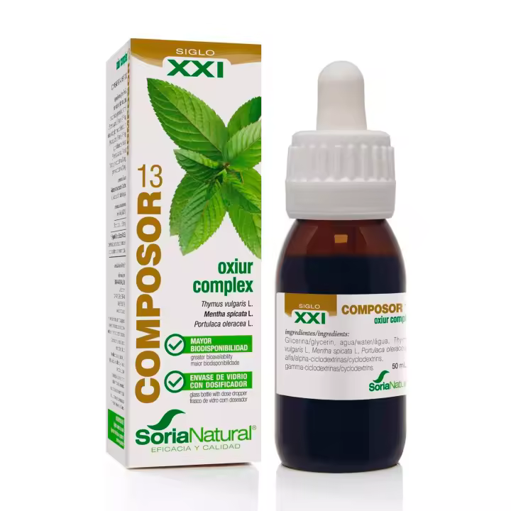 Soria Natural Composor 13 Oxiur Complex - Propiedades Antihelmínticas - Apoya la digestiva e intestinal - 50ml - 1