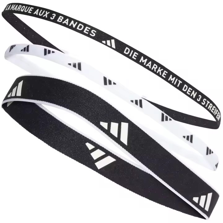 Cinta Pelo adidas New 3 Unidades Negro/Blanco Hombre - 1