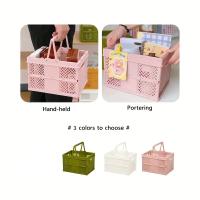 Cesta De Almacenamiento De Estilo Japonés Plegable Y Stackable Para Picnic Al Aire Libre Cesta De Mano Ecológica Para Primavera - details 0
